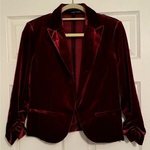 Burgundy Velvet Blazer